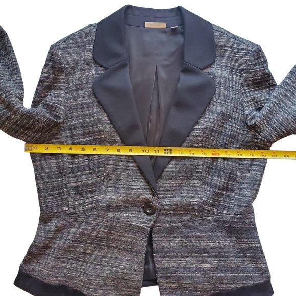 Halogen Tweed Black Blazer Jacket Size Lg Nordstrom - Picture 5 of 11